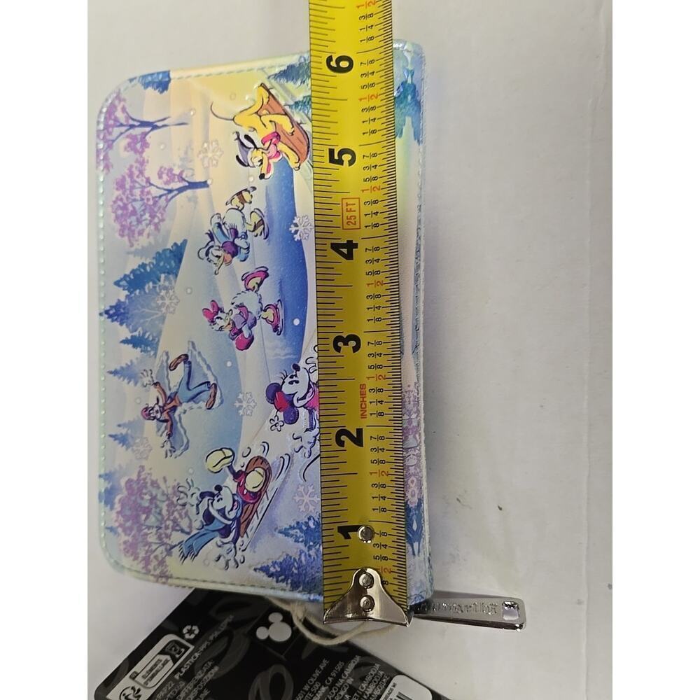 Loungefly Mickey & Friends Winter Wonderland Scene Zip Around Wallet - Picture 13 of 16